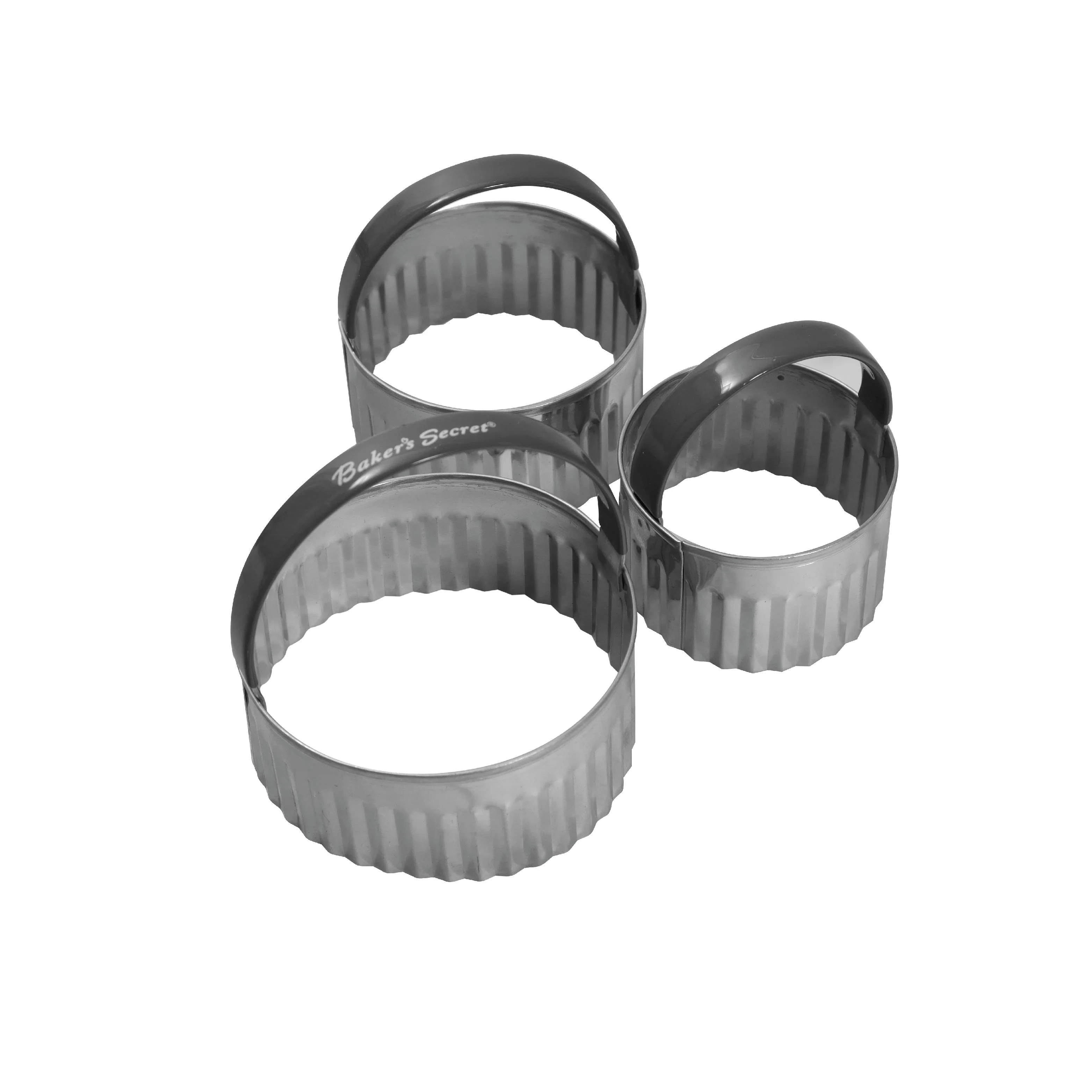 Baker's Secret 3pcs Stainless Steel Cookie Cutter Set – Durable Kitchen Tools for Baking, Shaping & Food Preparation