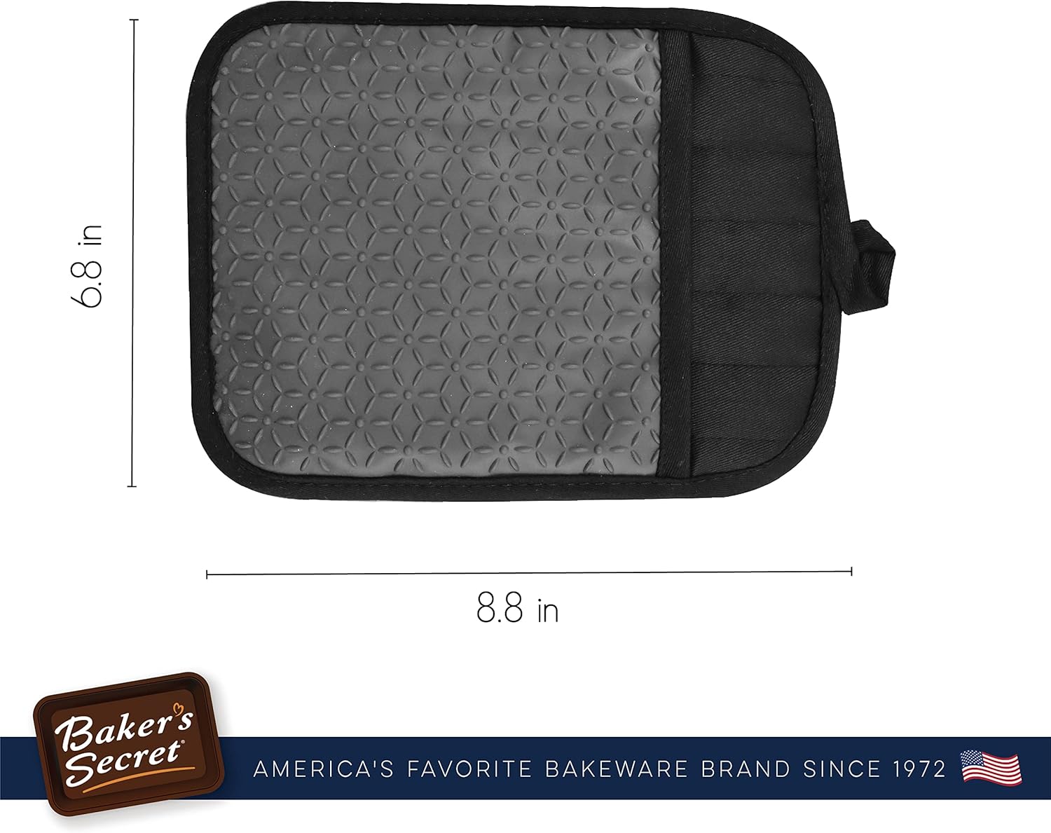 Baker's Secret 8.8 Inch Silicone Pot Holder – Heat-Resistant Kitchen Tool for Safe Handling & Cooking