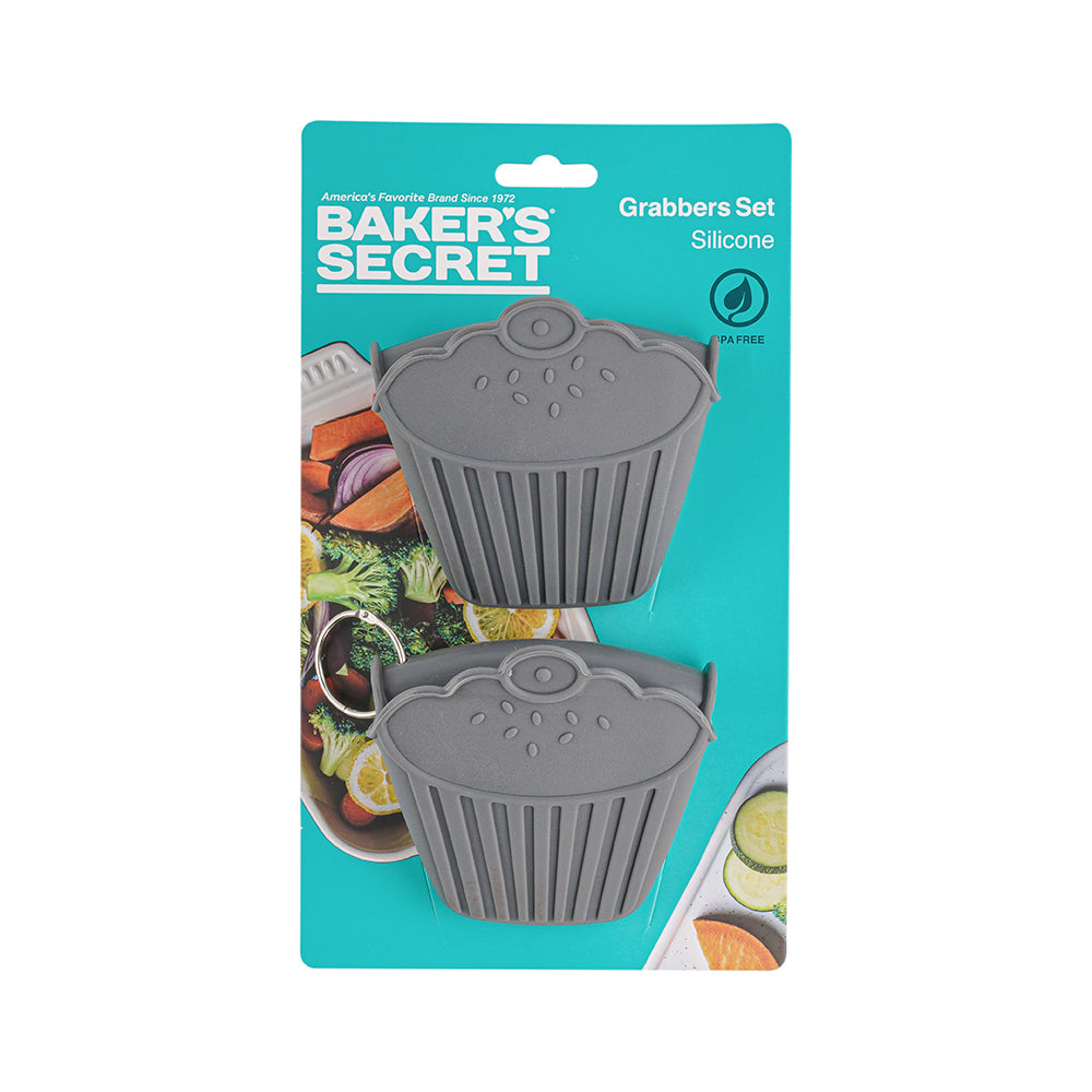 Baker's Secret 4.4 Inch Silicone Grabbers Set – Heat-Resistant Kitchen Tools for Safe Grip & Cooking