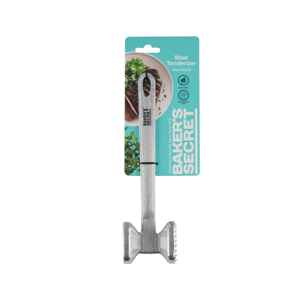 Baker's Secret 8.8 Inch Aluminium Meat Tenderizer – Durable Kitchen Tool for Tenderizing, Flattening & Meat Preparation