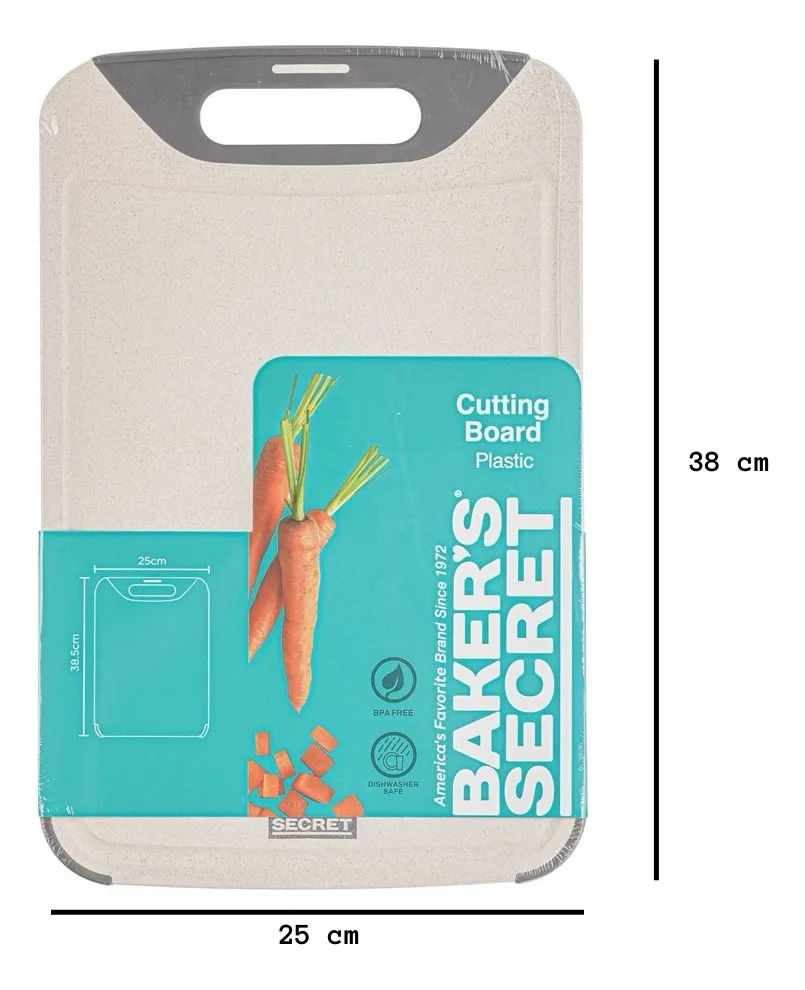 Baker's Secret 12.5 Inch Plastic cutting Board – Durable Kitchen Accessory for Safe, Hygienic Food Preparation