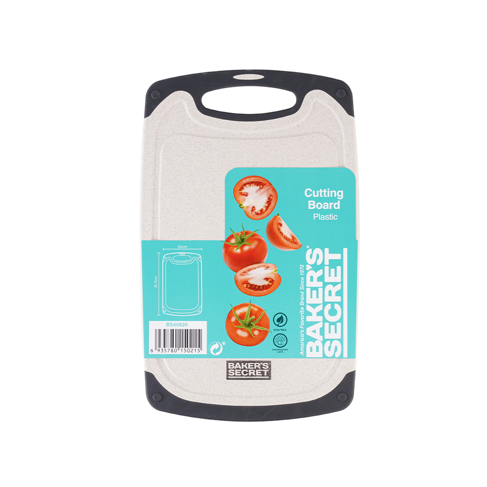 Baker's Secret 12.5 Inch Plastic cutting Board – Durable Kitchen Accessory for Safe, Hygienic Food Preparation