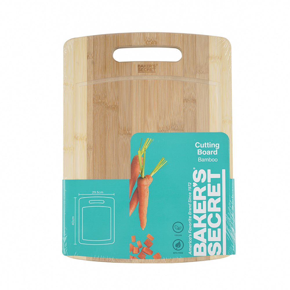 Baker's Secret 15.7 Inch Bamboo Cutting Board – Eco-Friendly Kitchen Accessory for Durable, Hygienic Food Preparation