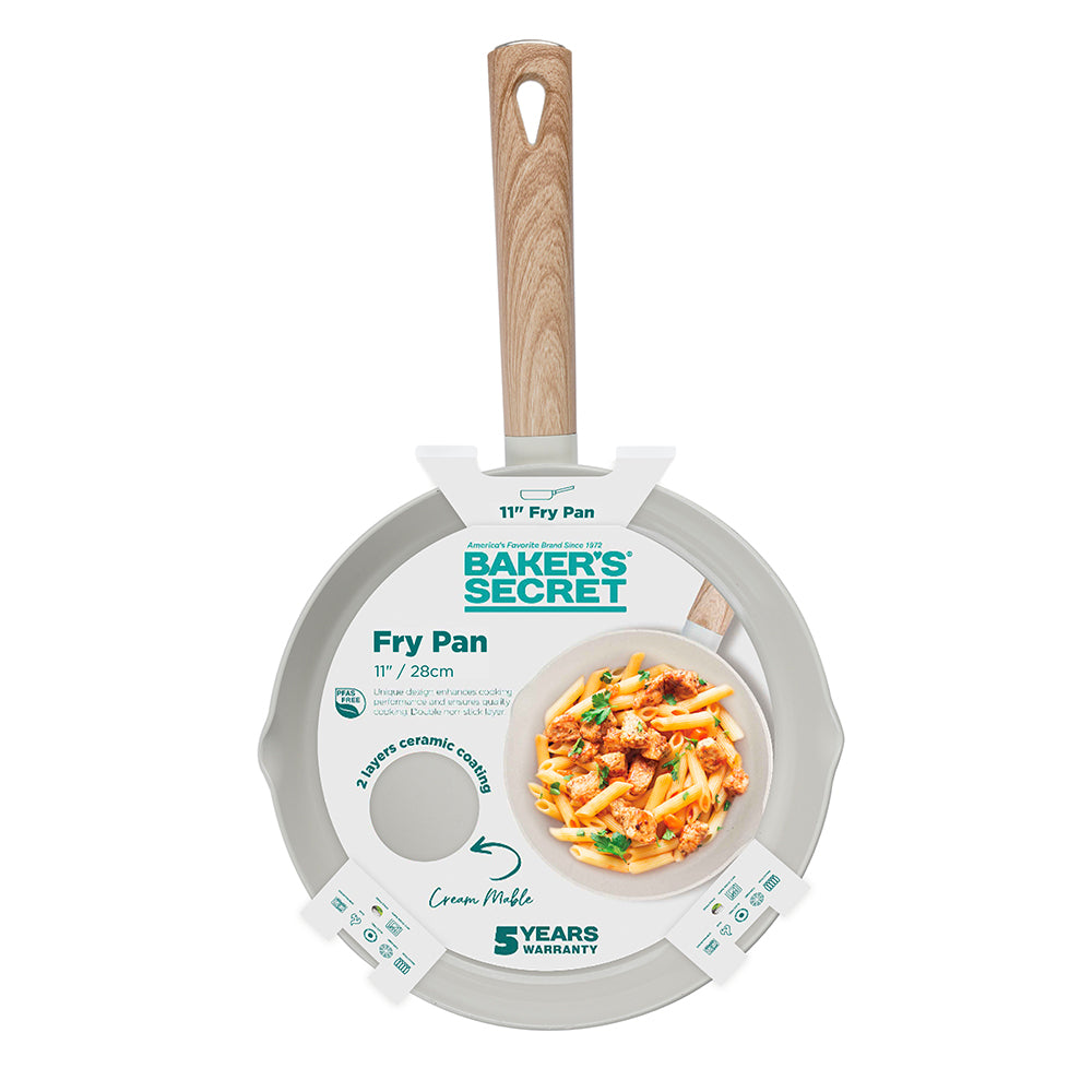 Baker’s Secret 28cm Pressed Aluminum Fry Pan – Lightweight Cookware for Frying, Sautéing & Everyday Cooking