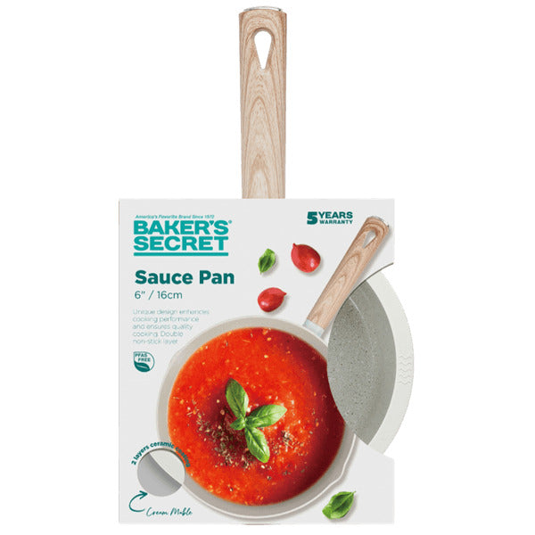 Baker’s Secret 16cm Pressed Aluminum Saucepan with Lid – Versatile Cookware for Boiling, Simmering & Daily Meal Preparation