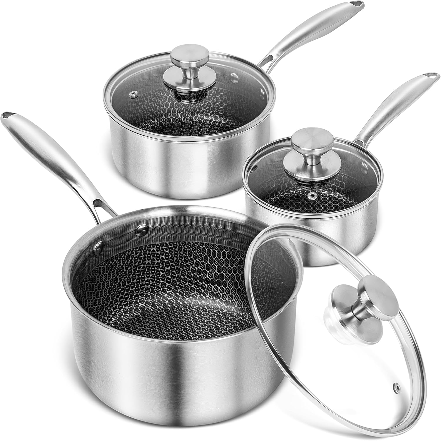 Baker's Secret 16cm Triple Layer Non-Stick Saucepan with Lid – Durable Cookware for Boiling, Simmering & Sauces