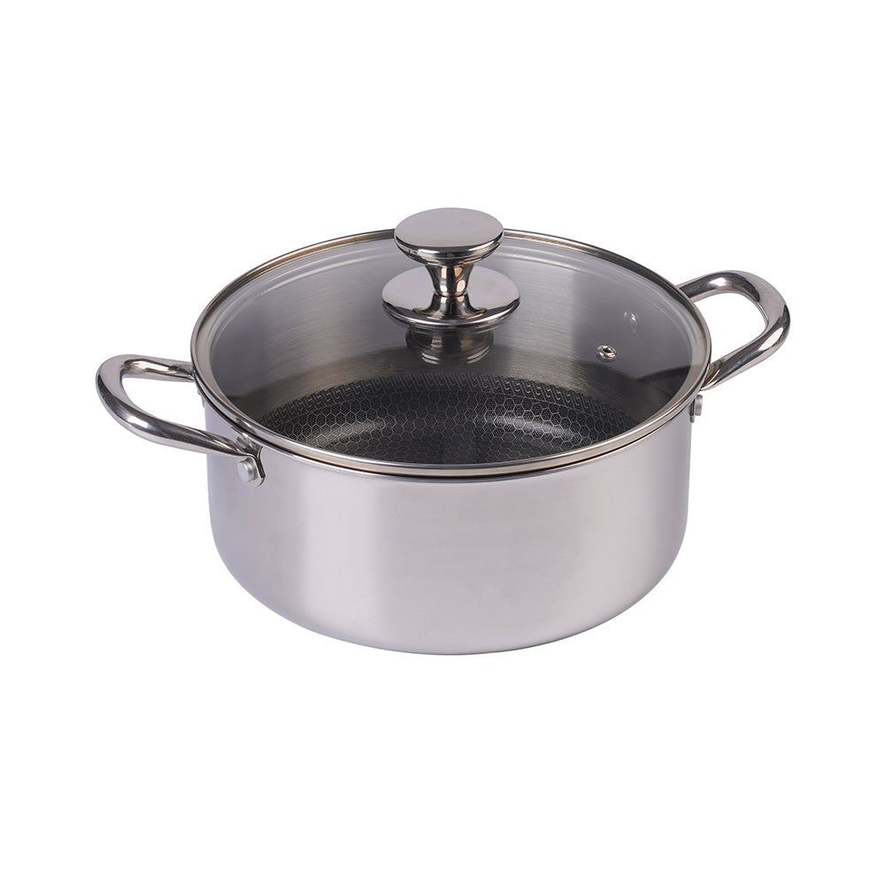 Baker's Secret 24cm Triple Layer Non-Stick Casserole with Lid – Versatile Cookware for Stewing, Braising & Slow Cooking