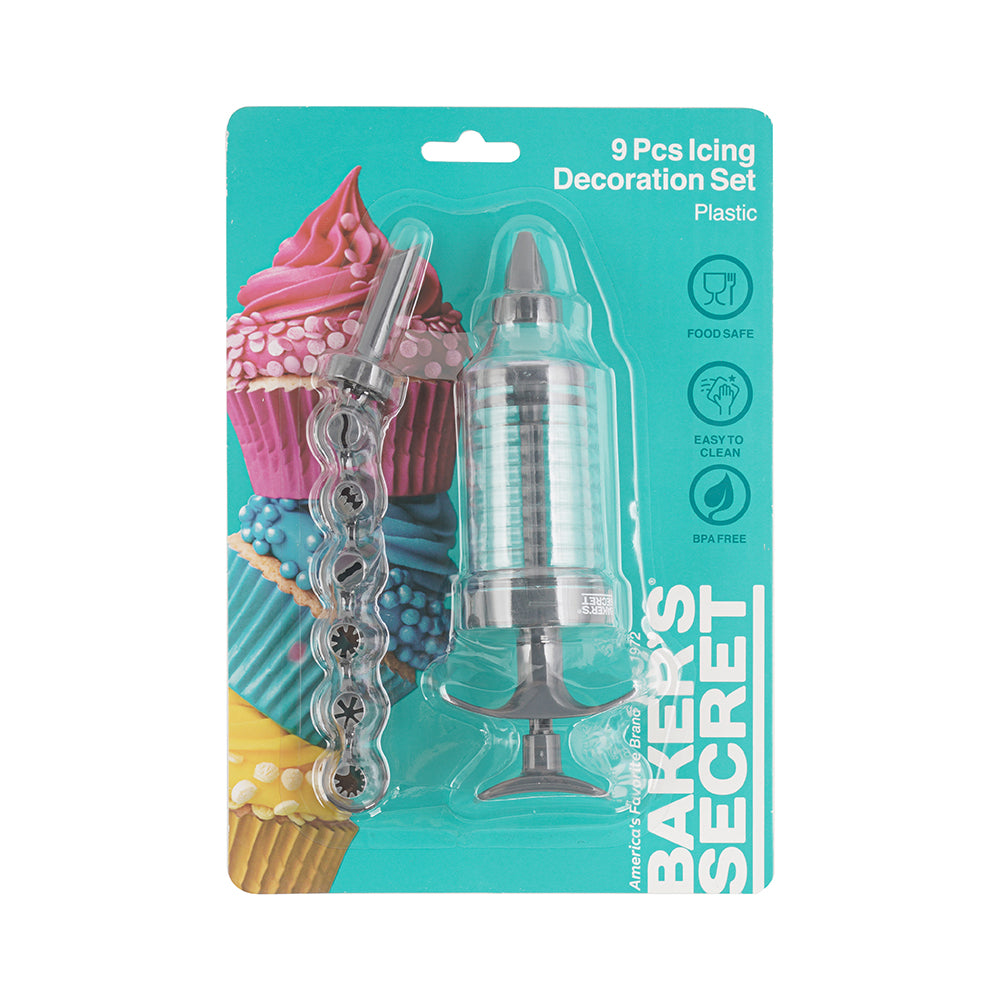 Baker's Secret Plastic Icing Decoration Set 18.5cm – Durable Cake Decorating Tools for Precise Piping and Baking