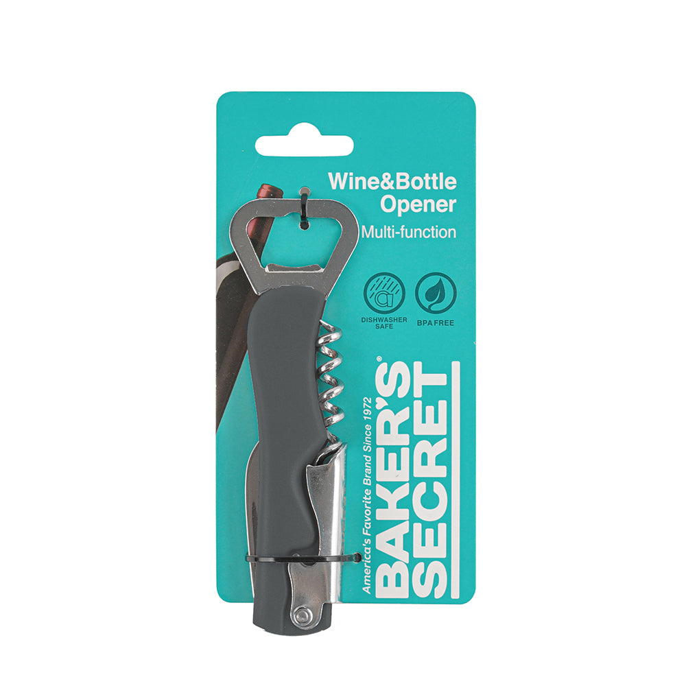 Baker's Secret Metal Multi-Function Opener 13.6cm – Durable Kitchen Tool for Bottles, Jars, and Can Opening