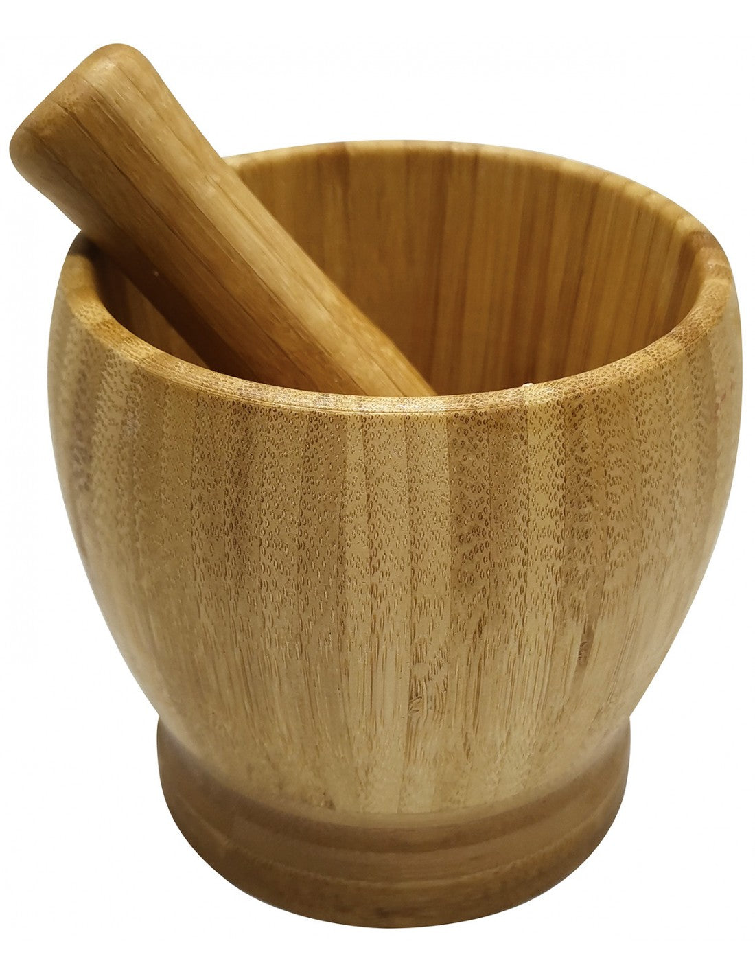 Baker's Secret Bamboo Mortar and Pestle Set – Durable Kitchen Tool for Grinding, Crushing, and Herb Preparation