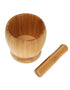 Baker's Secret Bamboo Mortar and Pestle Set – Durable Kitchen Tool for Grinding, Crushing, and Herb Preparation