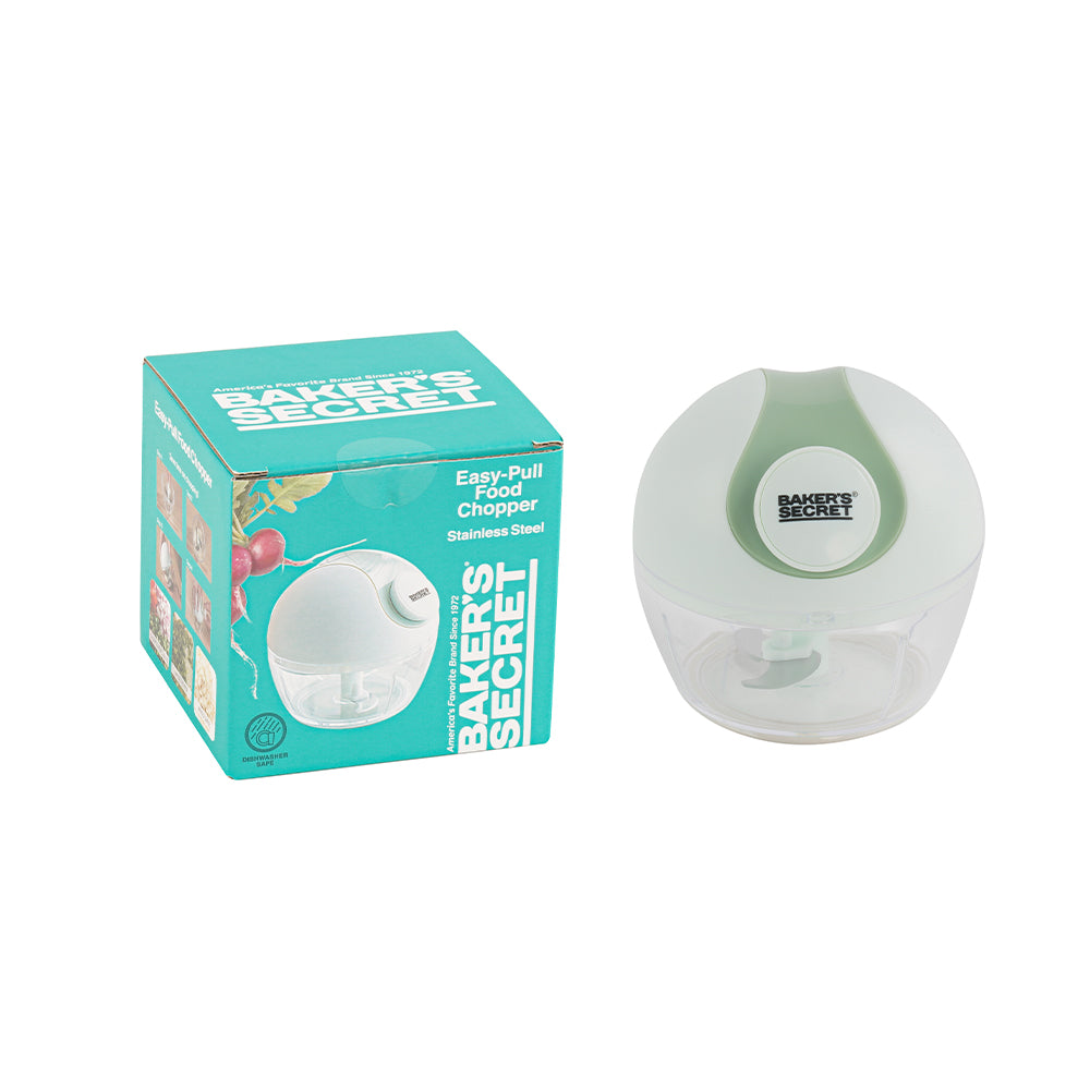 Baker's Secret 170ml Easy-Pull Food Chopper – Compact, Manual Kitchen Tool for Quick Chopping and Food Preperation