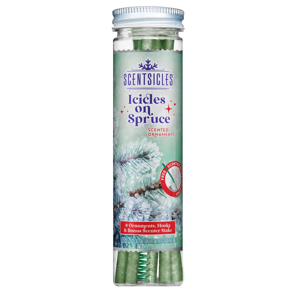 Scentsicles Icicles Spruce 6pcs Stick – Premium Festive Holiday Scented Sticks for Seasonal Home Decor, Christmas Ambiance, and Perfect Holiday Gifts