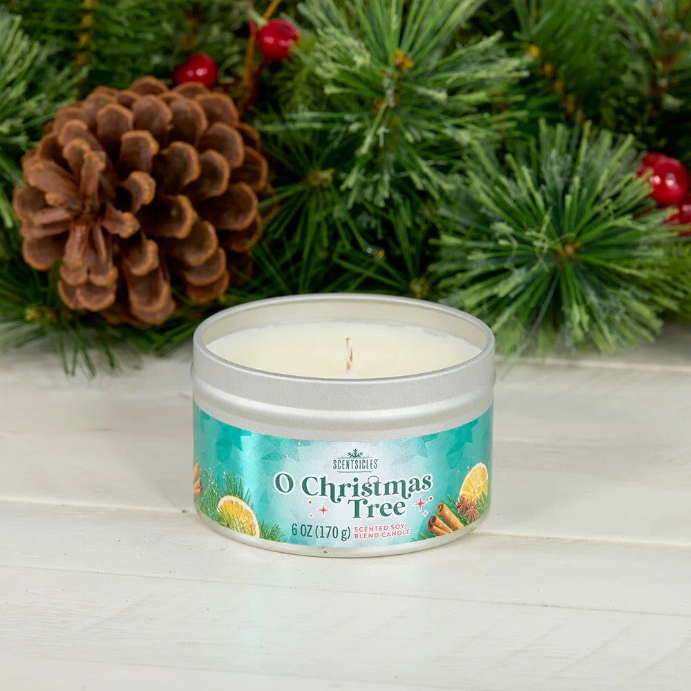 Scentsicles Candles O Christmas Tree 6oz – Festive Holiday Scented Candle for Seasonal Home Decor, Christmas Celebration, and Perfect Christmas Gifts