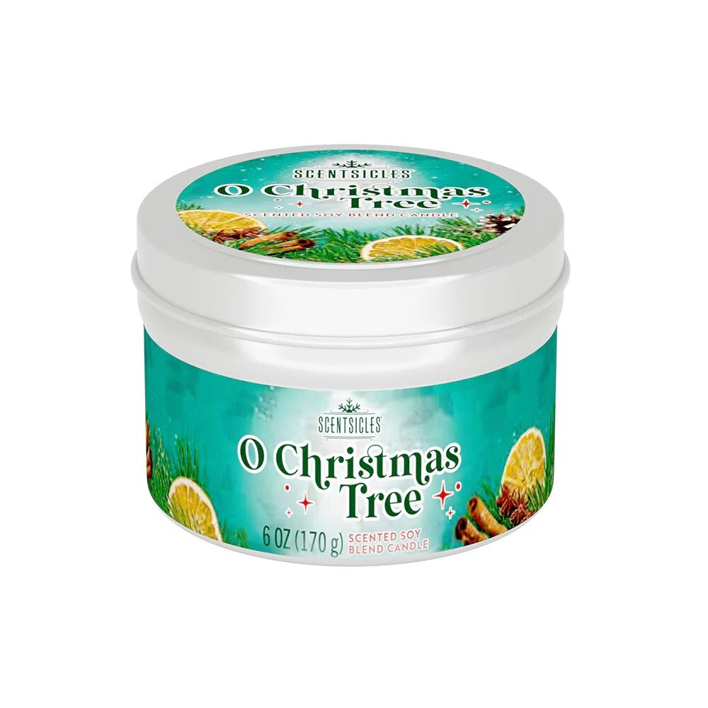 Scentsicles Candles O Christmas Tree 6oz – Festive Holiday Scented Candle for Seasonal Home Decor, Christmas Celebration, and Perfect Christmas Gifts