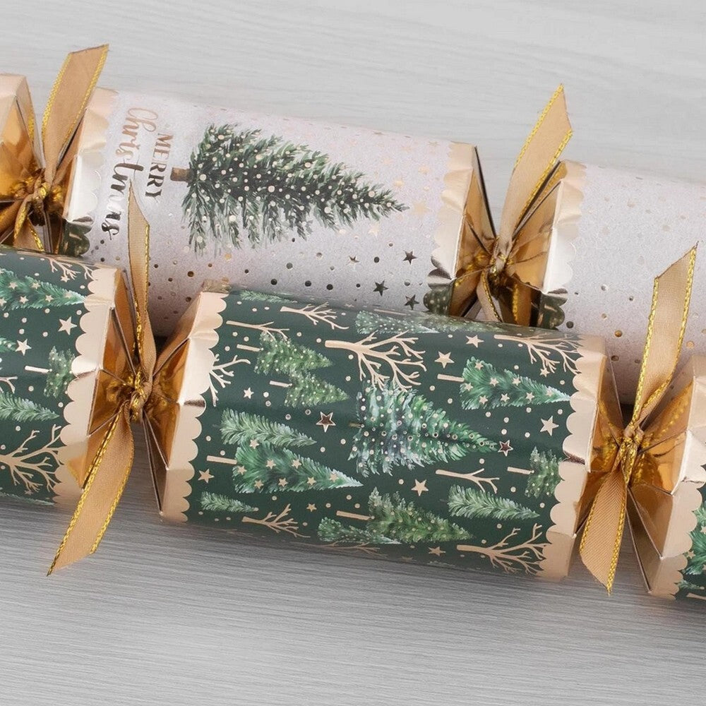 RSW 8 Premium Green Tree 12.5 Inch Christmas Crackers – Holiday Party Favors, Seasonal Décor, Festive Fun for Kids and Family, and Christmas Celebration Essentials