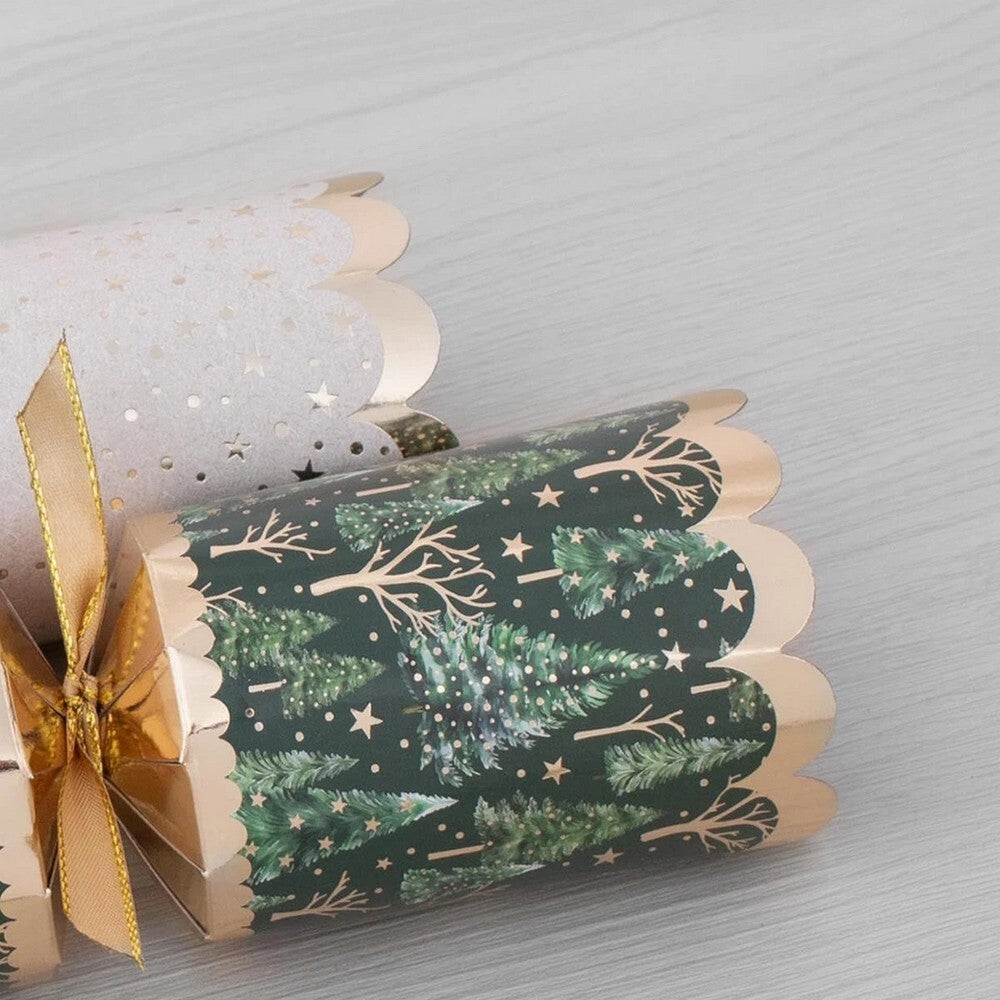 RSW 8 Premium Green Tree 12.5 Inch Christmas Crackers – Holiday Party Favors, Seasonal Décor, Festive Fun for Kids and Family, and Christmas Celebration Essentials