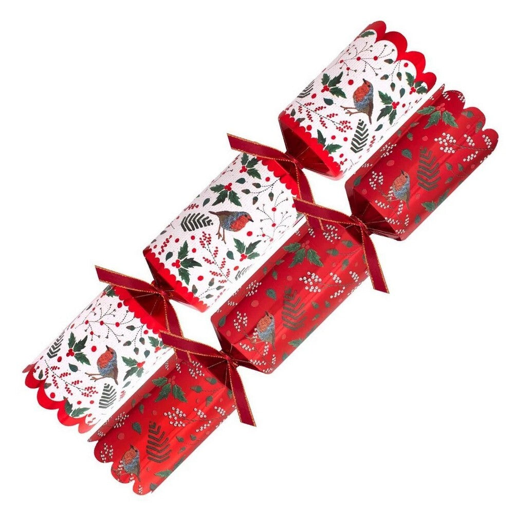 RSW 8 Premium Red Robin 12.5-Inch Christmas Crackers – Holiday Party Favors, Festive Fun, and Seasonal Decor for Kids and Family, Christmas Celebration Essentials