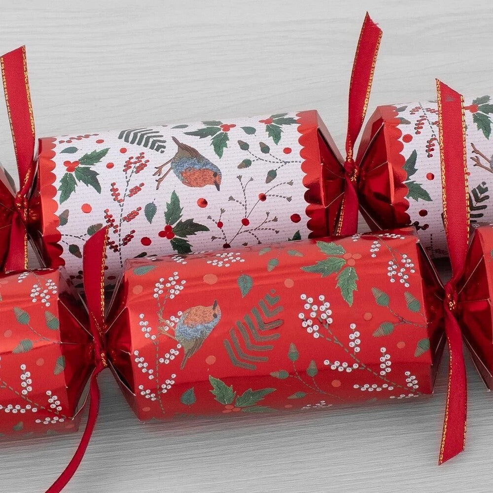 RSW 8 Premium Red Robin 12.5-Inch Christmas Crackers – Holiday Party Favors, Festive Fun, and Seasonal Decor for Kids and Family, Christmas Celebration Essentials
