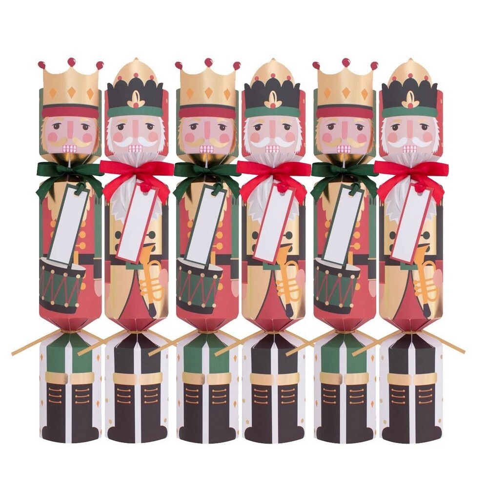 RSW 6 Nutcracker 12-Inch Christmas Crackers – Holiday Party Favors, Festive Fun, and Seasonal Activities for Kids and Family, Christmas Celebration Essentials
