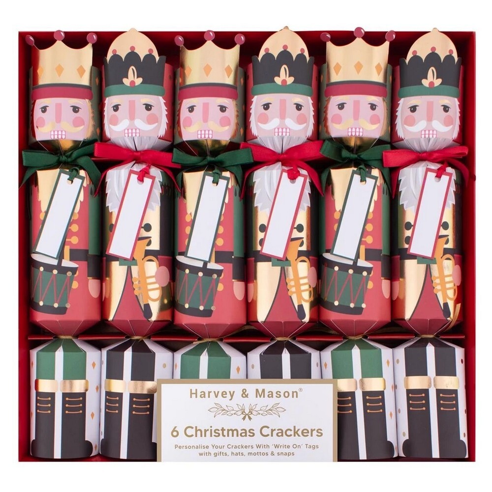 RSW 6 Nutcracker 12-Inch Christmas Crackers – Holiday Party Favors, Festive Fun, and Seasonal Activities for Kids and Family, Christmas Celebration Essentials