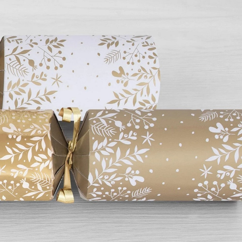 RSW 10 Gold Reindeer 14-Inch Christmas Crackers – Holiday Party Favors, Festive Fun, and Seasonal Decor for Kids and Family, Christmas Celebration Essentials