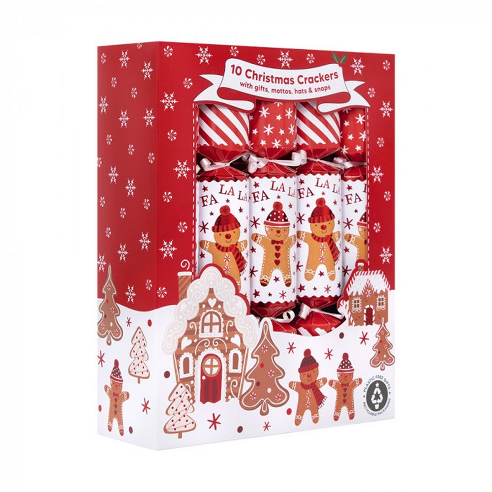 RSW 10 Family Gingerbread 12 Inch Christmas Crackers – Premium Holiday Party Favors and Seasonal Fun for Kids and Family, Perfect for Festive Celebrations and Gifts