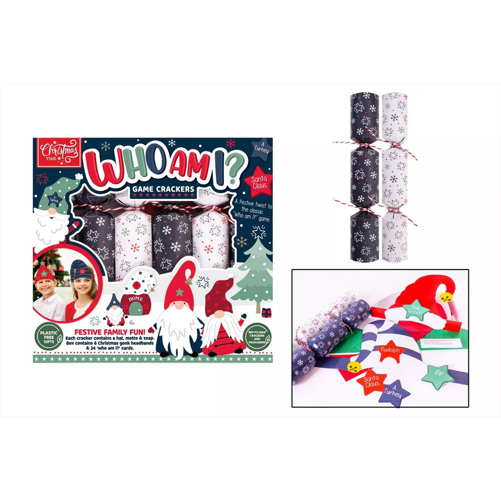 RSW 6 Game Who Am I? 9 Inch Christmas Crackers – Holiday Party Favors and Seasonal Fun for Kids and Family, Perfect for Festive Celebrations and Gifts