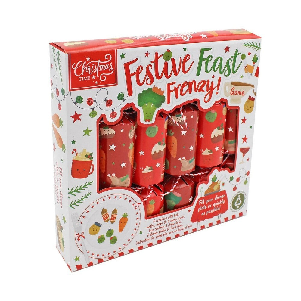 RSW 6 Festive Feast Frenzy Game 9 Inch Christmas Crackers – Holiday Party Favors and Seasonal Fun for Kids and Family, Perfect for Festive Celebrations and Gifts