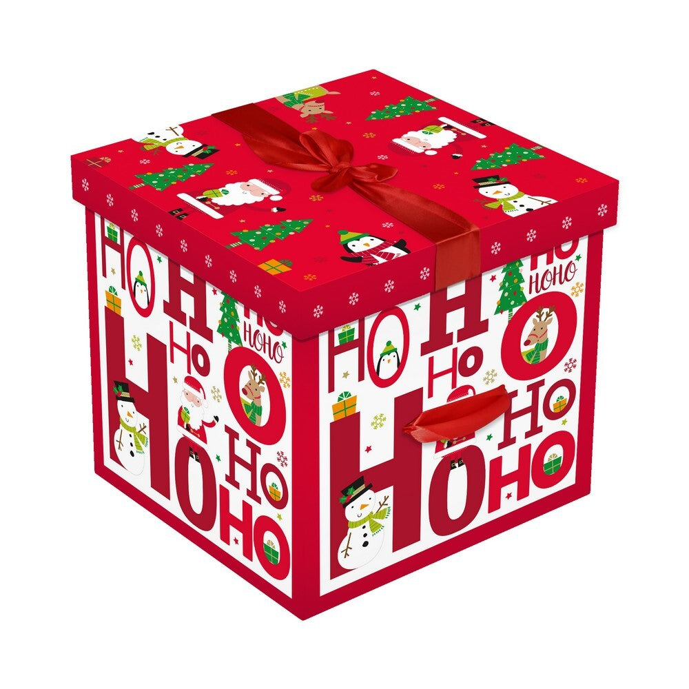 Eurowrap Square Flat Pack 'HOHOHO' – Christmas Gift Tags and Wrapping Accessories, Holiday Decorations, Festive Crafts, Seasonal Gifting, and Holiday Celebration Essentials