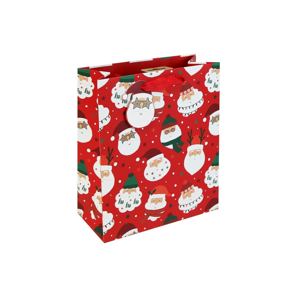 Eurowrap Cool Santa Bag – Christmas and Holiday Gift Bag, Festive Packaging, Seasonal Present Holder, Holiday Celebration, and Perfect Christmas Gifting Essentials - Size MEDIUM