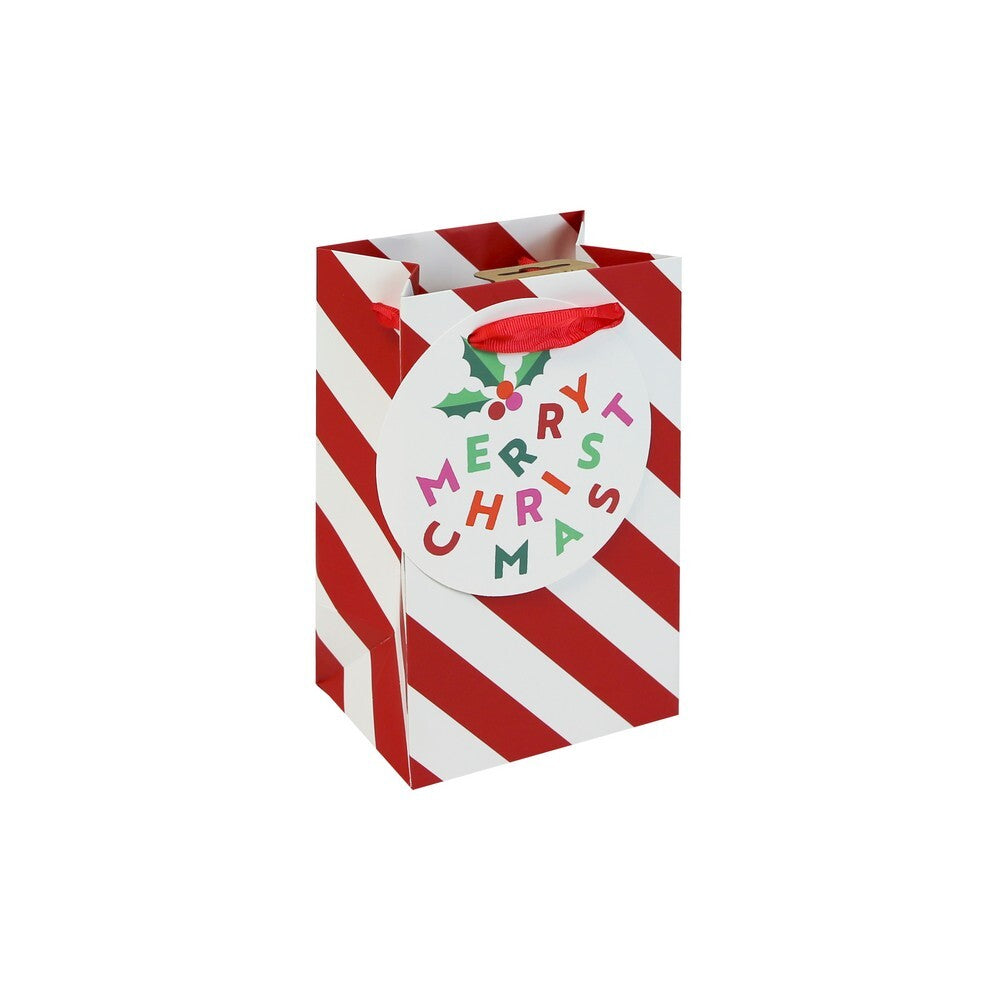 Eurowrap Candy Cane Perfume Bag – Christmas and Holiday Gift Bag, Festive Packaging, Seasonal Present Holder, Holiday Celebration, and Perfect Christmas Gifting Essentials