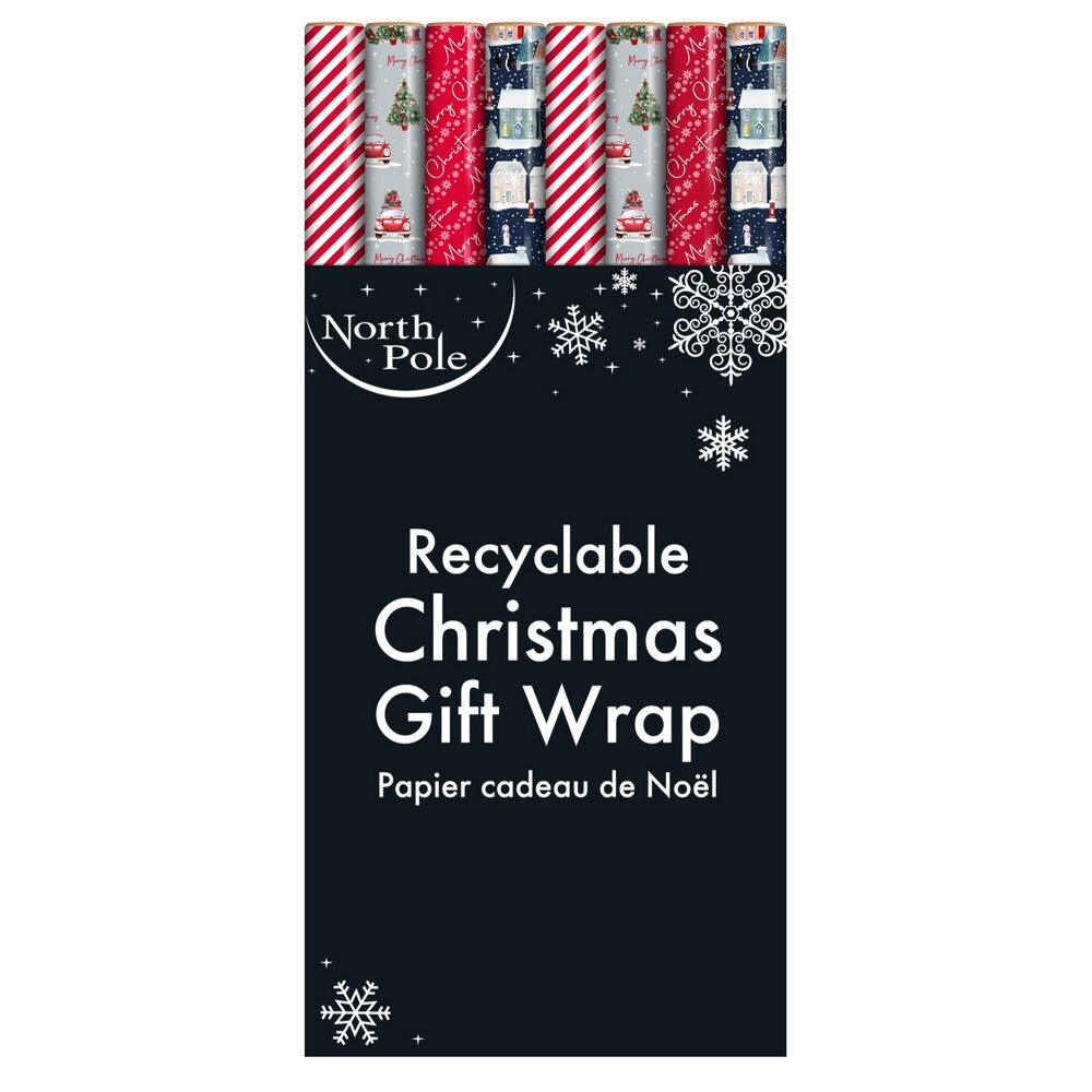 Eurowrap 7M Contemporary Christmas Gift Wrapping Paper Roll – Stylish Festive Holiday Wrap for Seasonal Presents, Christmas Parties, Holiday Celebrations, and Seasonal Gift Giving
