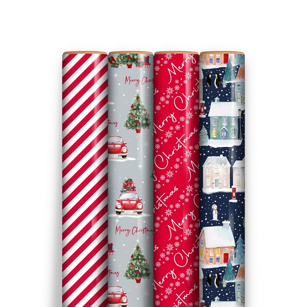 Eurowrap 7M Contemporary Christmas Gift Wrapping Paper Roll – Stylish Festive Holiday Wrap for Seasonal Presents, Christmas Parties, Holiday Celebrations, and Seasonal Gift Giving