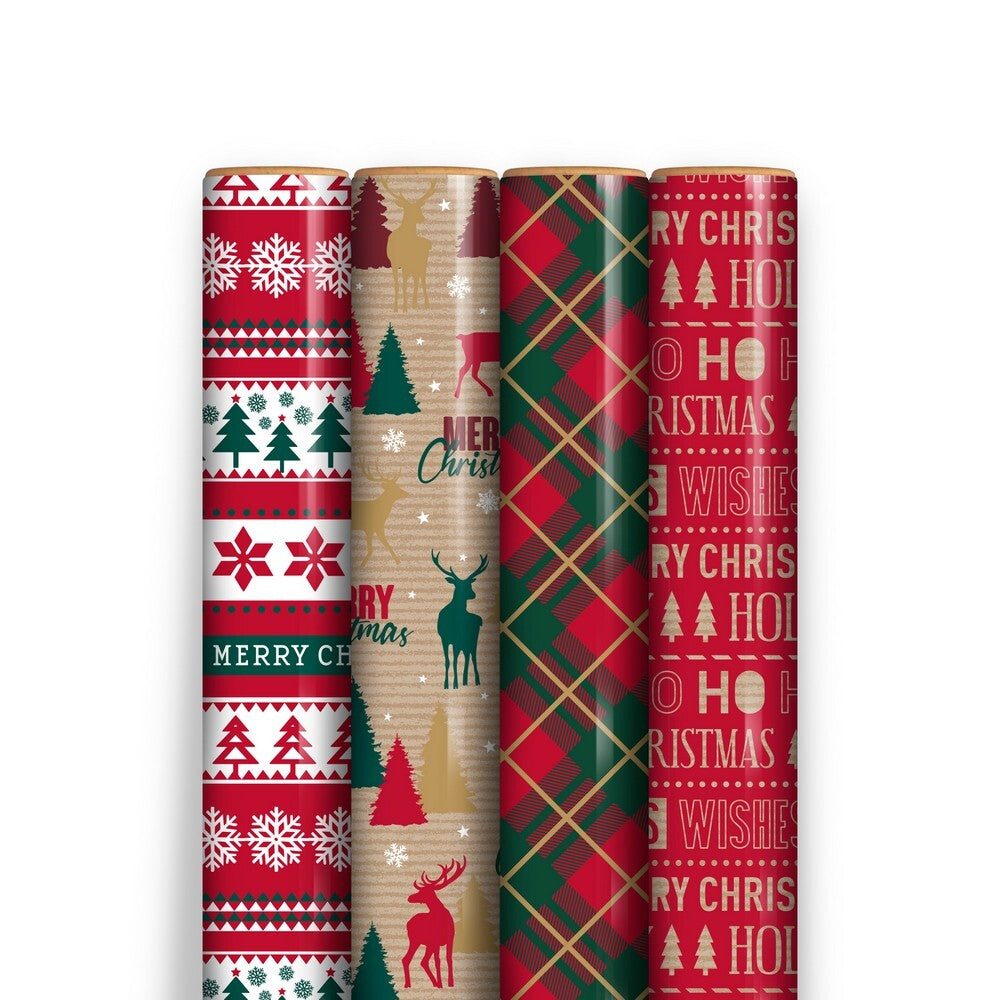 Eurowrap 7M Simple Kraft Christmas Gift Wrapping Paper Roll – Eco-Friendly Festive Holiday Wrap for Seasonal Presents, Christmas Parties, Holiday Celebrations, and Sustainable Gift Giving