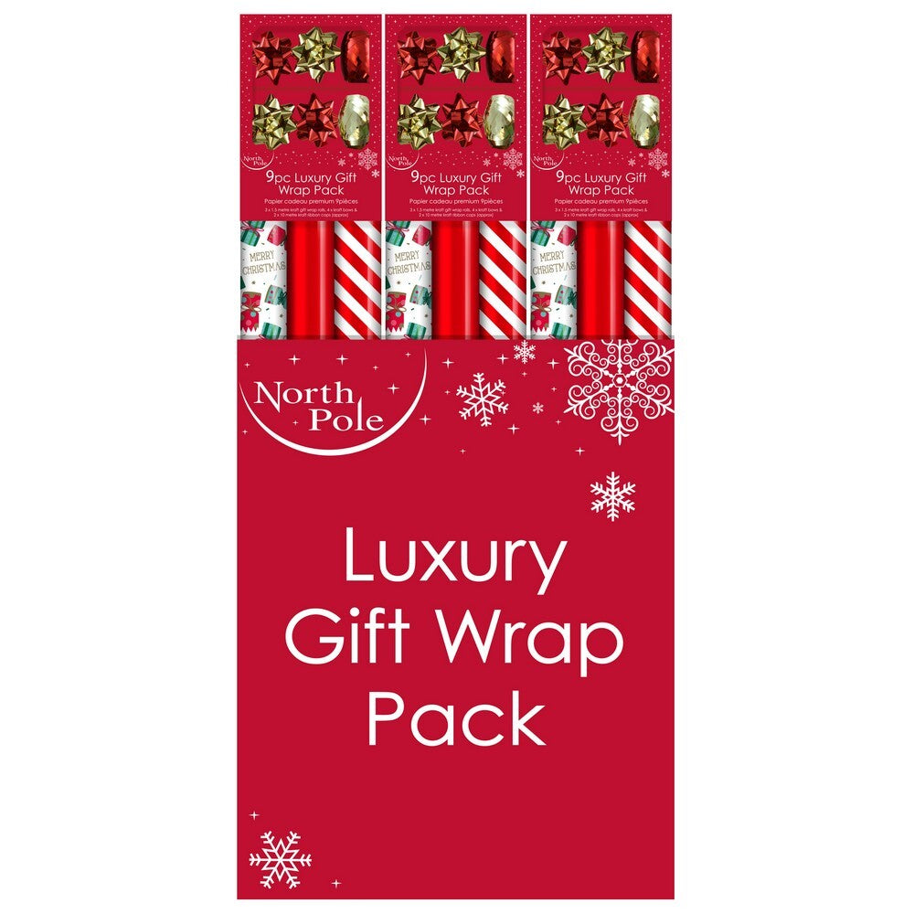 Eurowrap Candy Cane Metallic Wrap Compendium – Festive Christmas Gift Wrapping Paper Set for Holiday Presents & Seasonal Celebrations