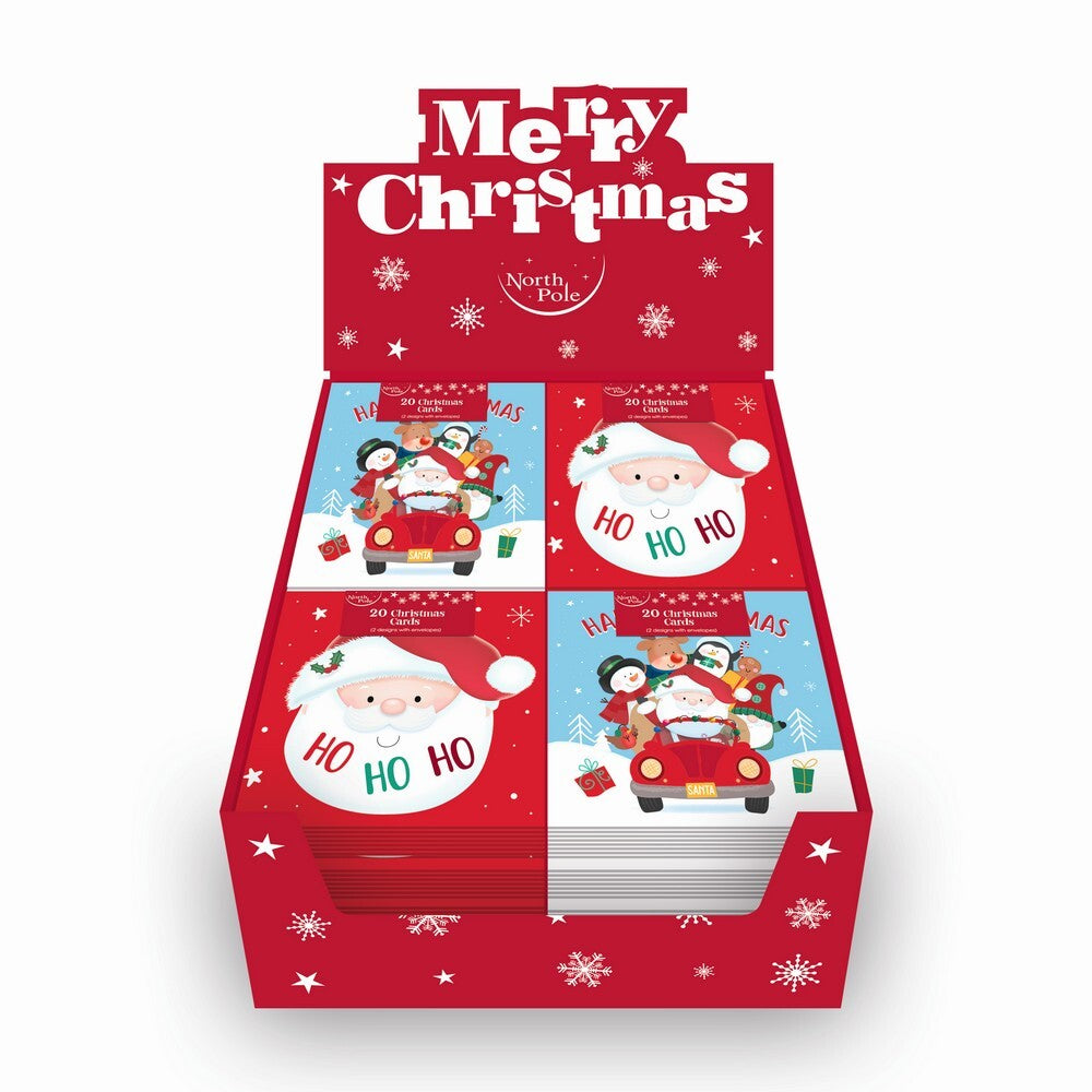 Eurowrap 20-Piece Santa Cute Christmas Greeting Cards – Festive Holiday Cards for Presents, Seasonal Wishes, Christmas Celebrations, and Holiday Greeting Essentials