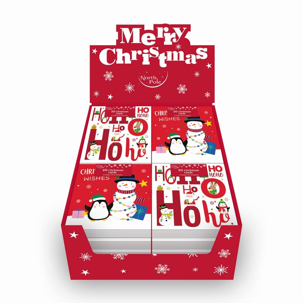 Eurowrap 20-Piece Santa & Friends Christmas Greeting Cards – Festive Holiday Cards for Presents, Seasonal Wishes, Christmas Celebrations, and Holiday Greeting Essentials