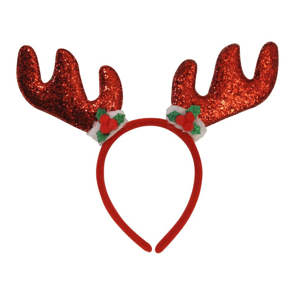 Eurowrap Sequin Reindeer Antlers – Festive Christmas Headband for Holiday Parties, Seasonal Fun, Christmas Dress-Up, Kids and Adults, Assorted Colors