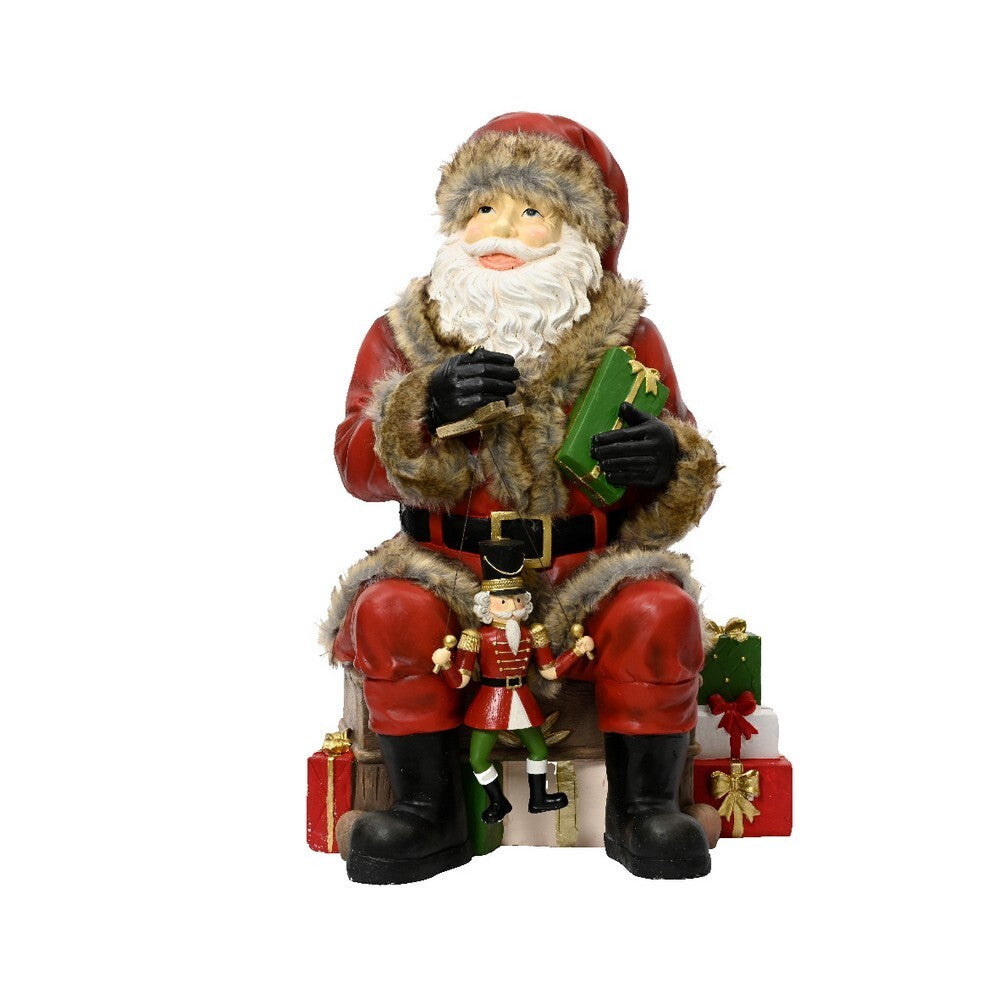 Kaemingk Setting Santa Magnesium With Nutcracker 80Cm