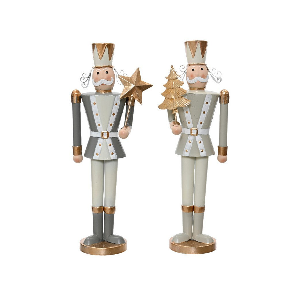 Kaemingk Nutcracker Iron Star & Tree Set 1 Piece Metal Christmas Ornaments, Holiday Tabletop & Garden Décor