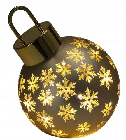 Homesmiths Xmas Ball W Led 20Cm Matt Gold