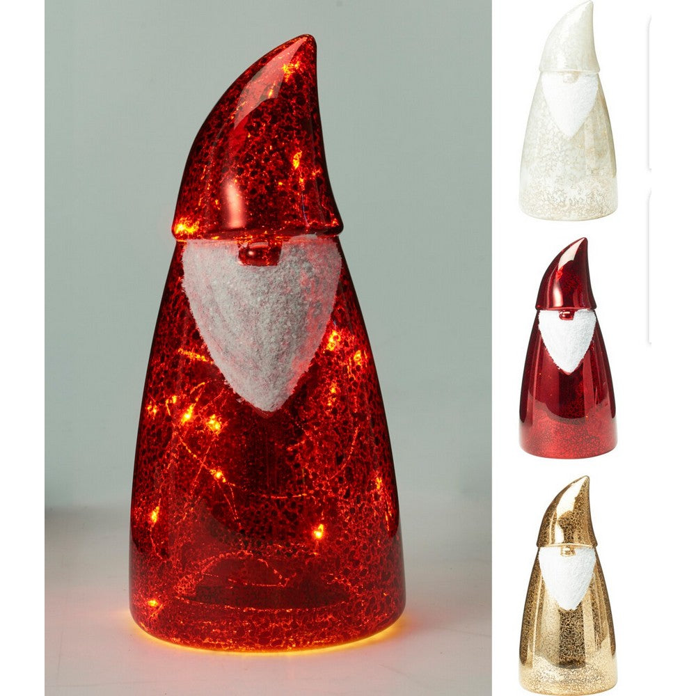 Koopman Santa with LED Light – 21cm Christmas Figurine, Assorted Design, Holiday Seasonal Decoration, Festive Home & Tabletop Decor, 1 Piece