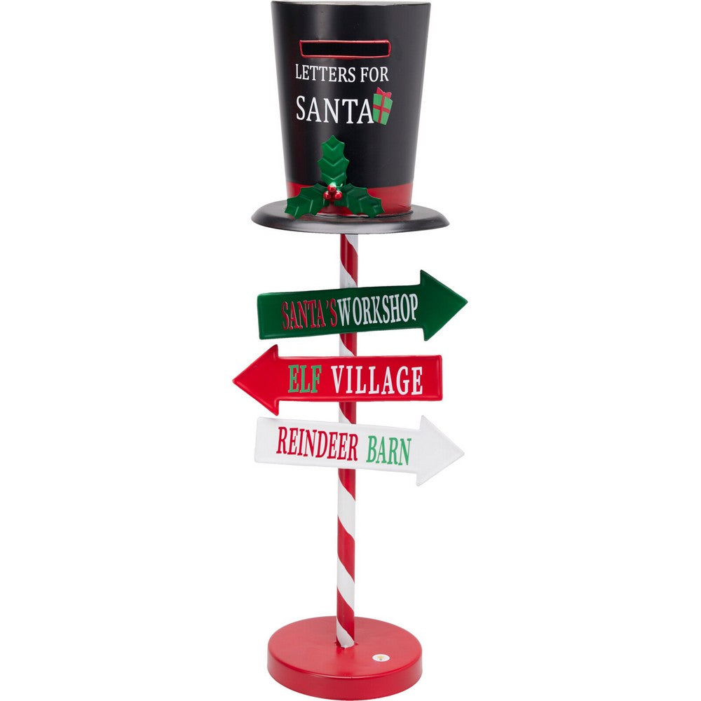 Koopman Christmas Mailbox with LED – 25x61cm Assorted Holiday Decoration, Seasonal Festive Ornament for Home, Garden, Tabletop & Xmas Display