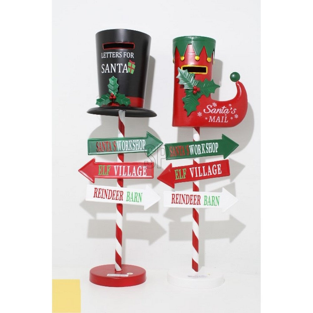 Koopman Christmas Mailbox with LED – 25x61cm Assorted Holiday Decoration, Seasonal Festive Ornament for Home, Garden, Tabletop & Xmas Display