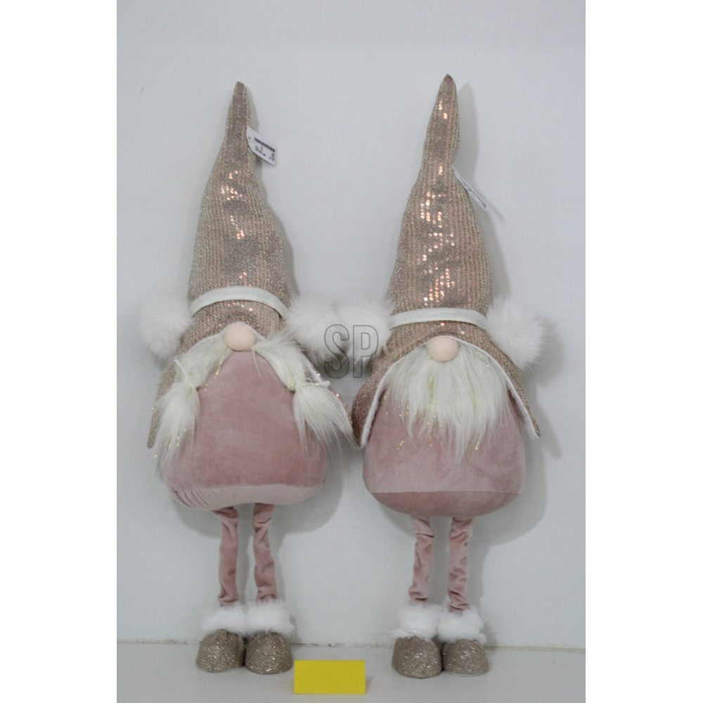 Koopman Gnome Decoration – 67cm Assorted Design Pink, Christmas Holiday Figurine, Seasonal Festive Ornament for Home, Tabletop & Xmas Display