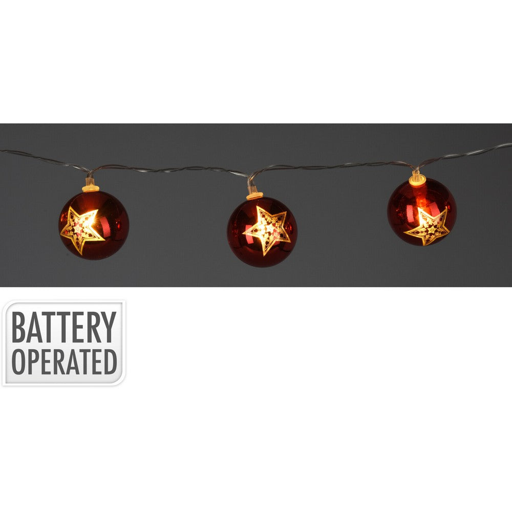 Koopman LED Chain Ball 10LED 120 cm – Christmas Holiday String Lights, Festive Seasonal Decor, Xmas Party Lighting, Indoor & Outdoor Holiday Decoration