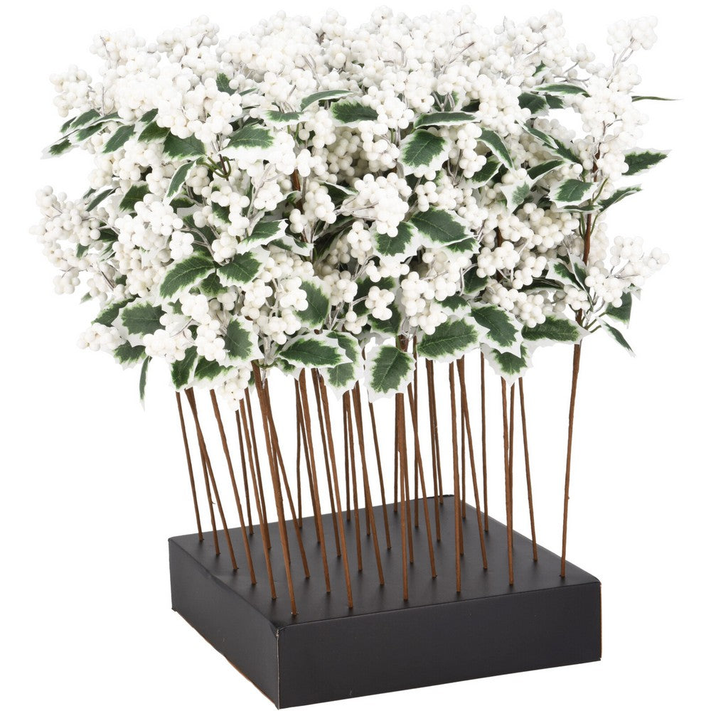 Koopman Berry Leaf 60 cm White – Christmas Holiday Garland, Festive Seasonal Decor, Xmas Tree Accessory, Winter Holiday Decoration, Indoor & Outdoor Décor