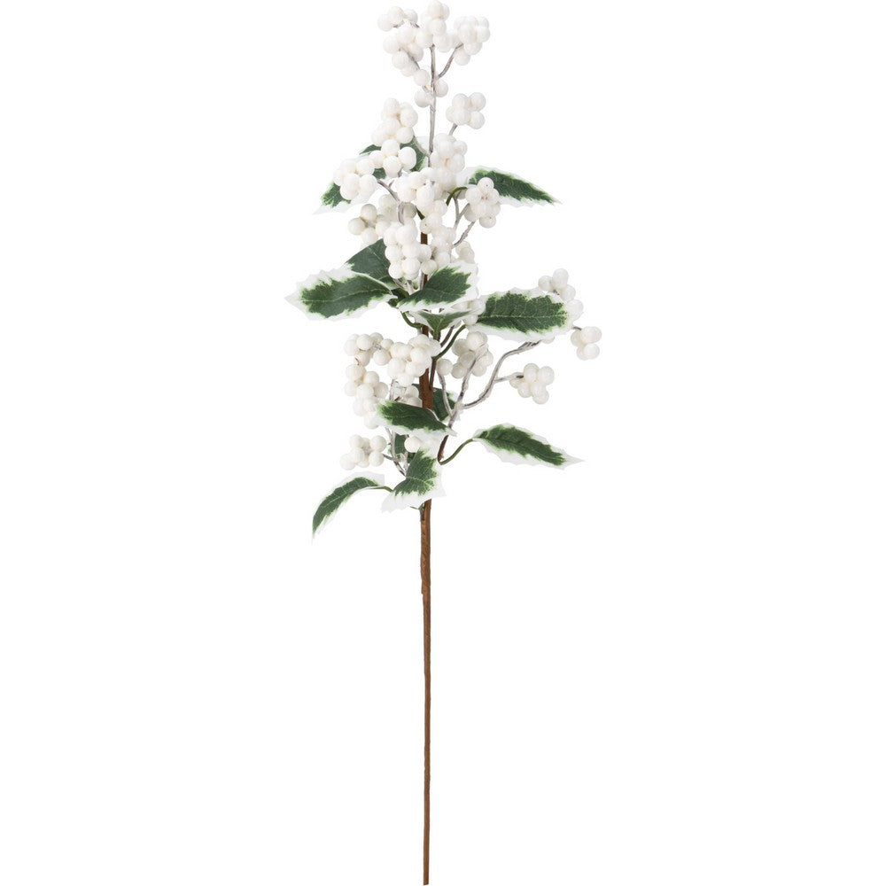 Koopman Berry Leaf 60 cm White – Christmas Holiday Garland, Festive Seasonal Decor, Xmas Tree Accessory, Winter Holiday Decoration, Indoor & Outdoor Décor