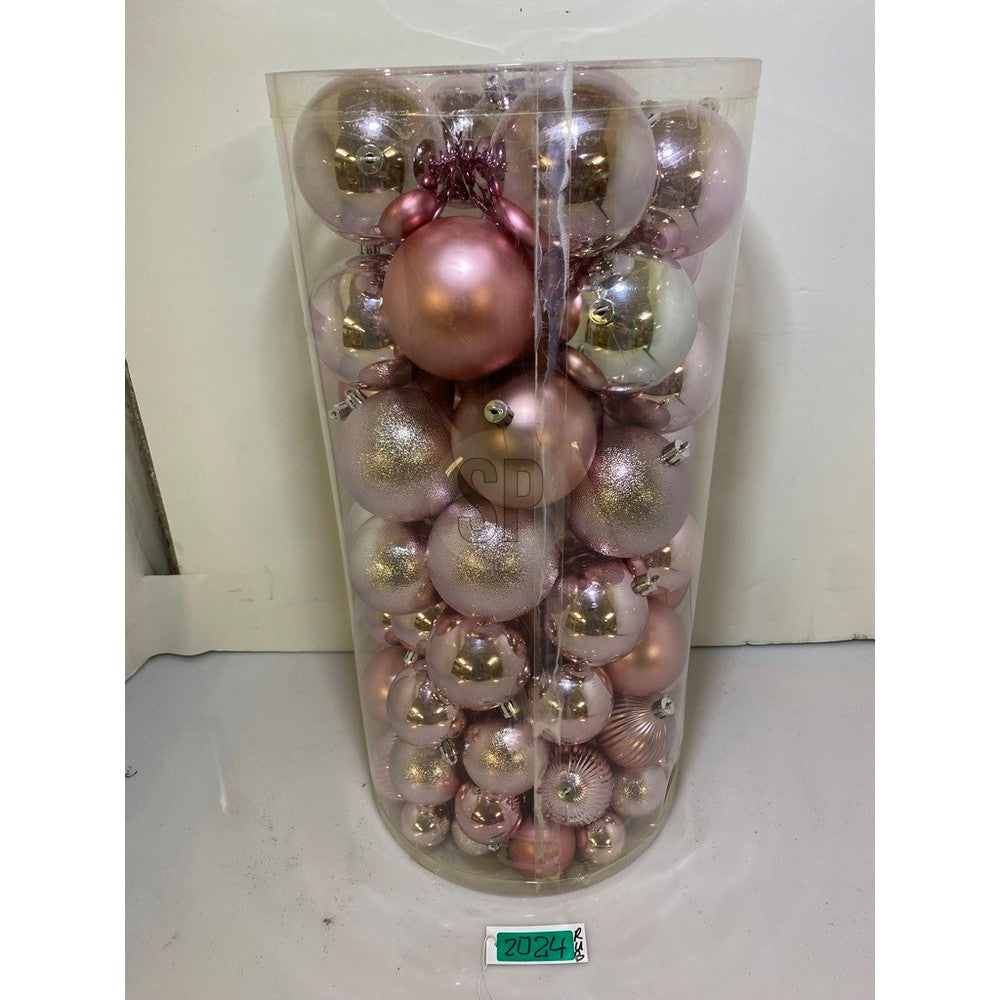 Koopman Christmas Balls Set – 100 Pink Xmas Ornaments, Holiday Seasonal Decoration for Tree, Home, Party & Festive Display